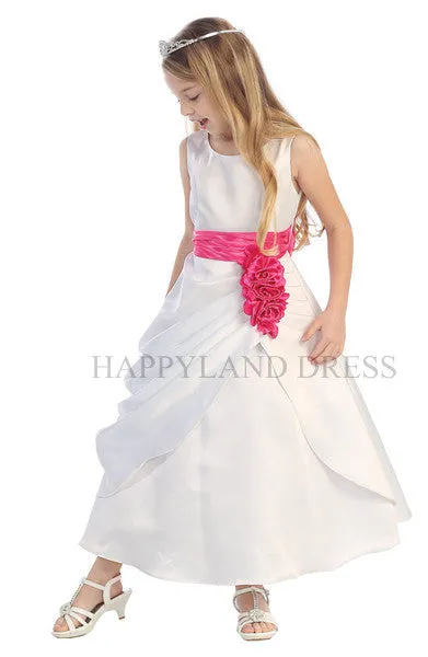 D4322 Sash Satin Dress (7 Diff. Colors)