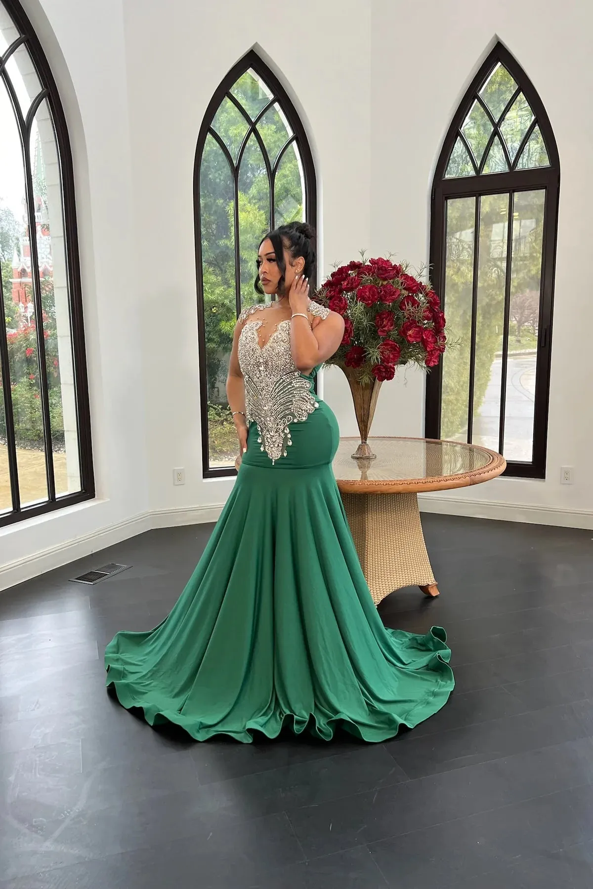 Dayan Gown Emerald Green