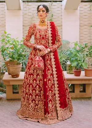 Designer Bridal Lehenga in Red and Golden Colour #BN1140