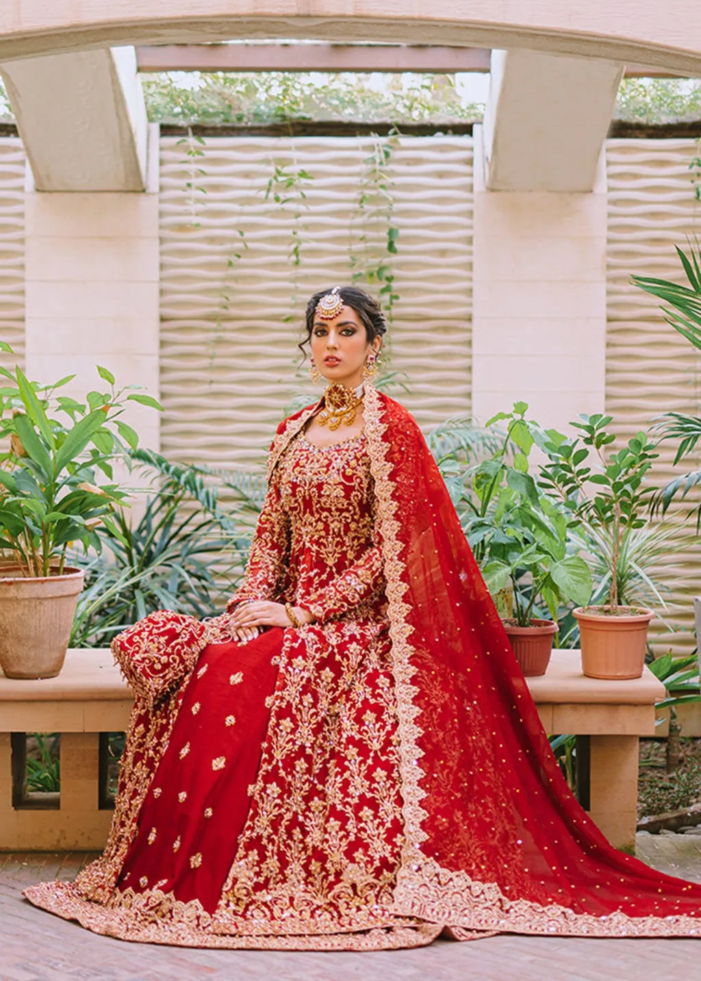 Designer Bridal Lehenga in Red and Golden Colour #BN1140