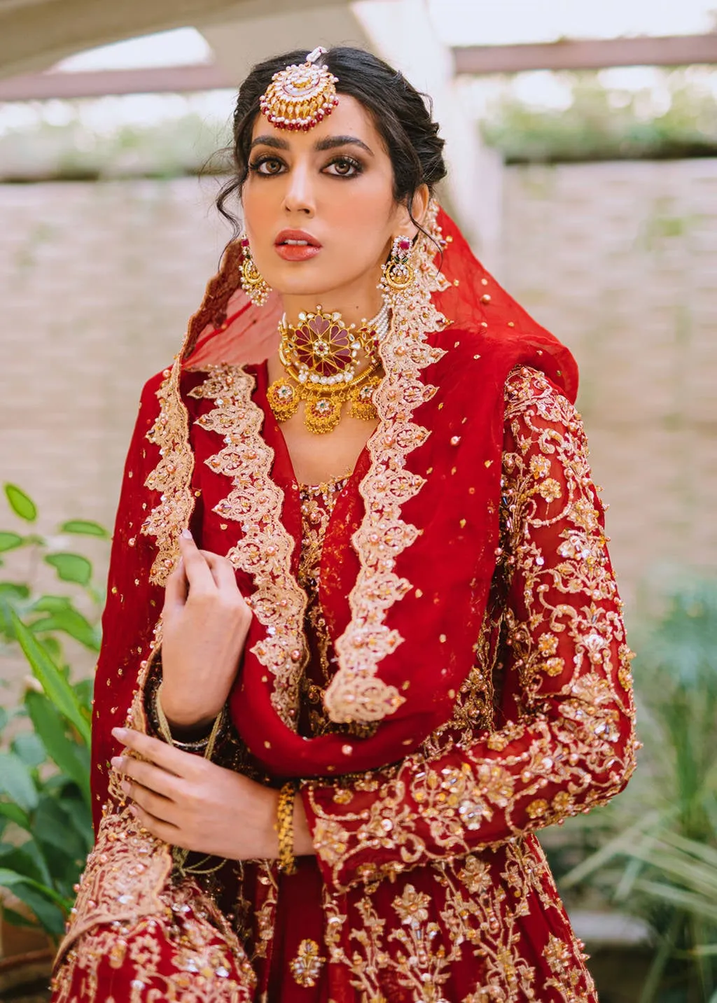 Designer Bridal Lehenga in Red and Golden Colour #BN1140