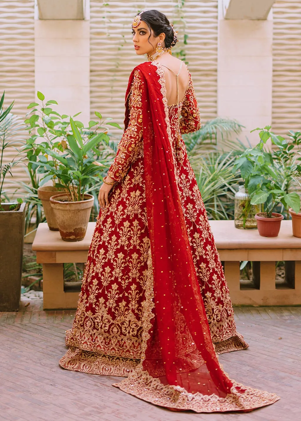 Designer Bridal Lehenga in Red and Golden Colour #BN1140