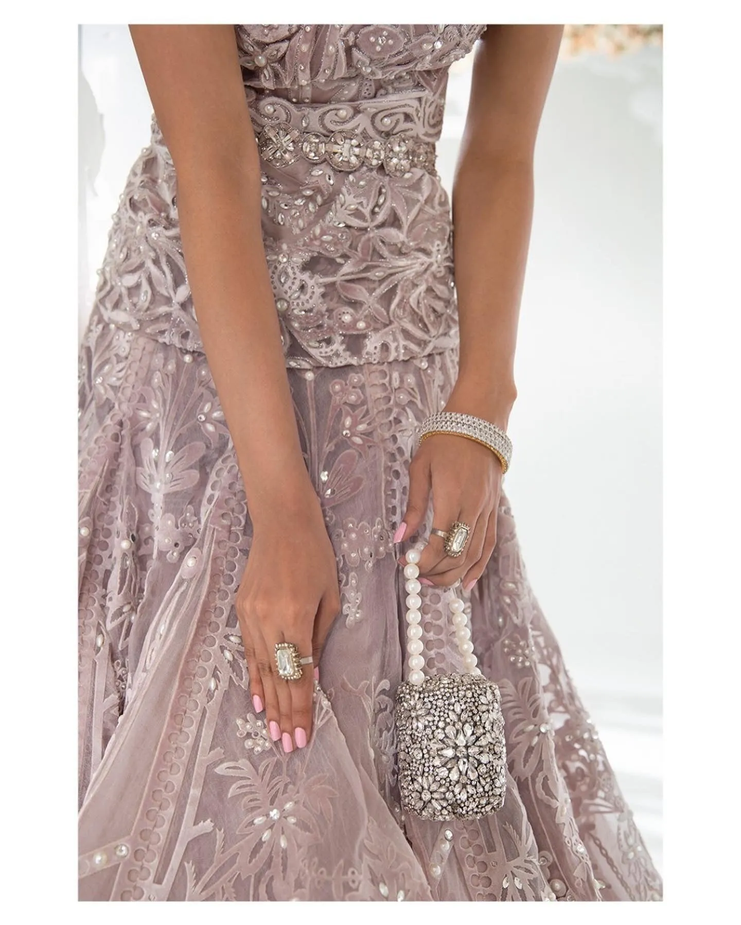 Designer Indian Bridal Wear Silver Lehenga Gown Dress