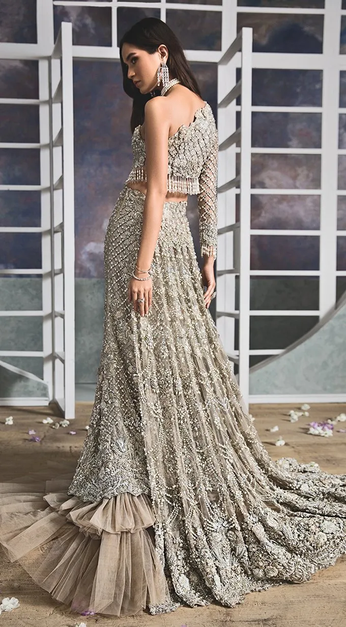 Designer Pakistani Crop Top Lehenga Bridal Dress #BN1069