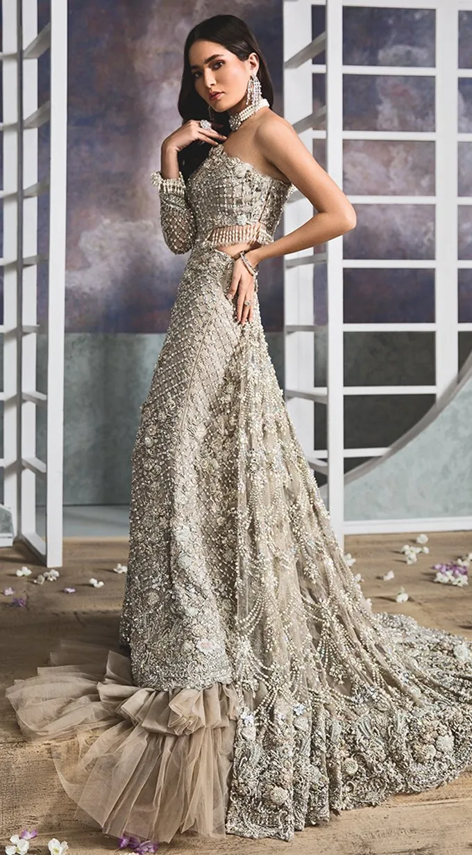 Designer Pakistani Crop Top Lehenga Bridal Dress #BN1069
