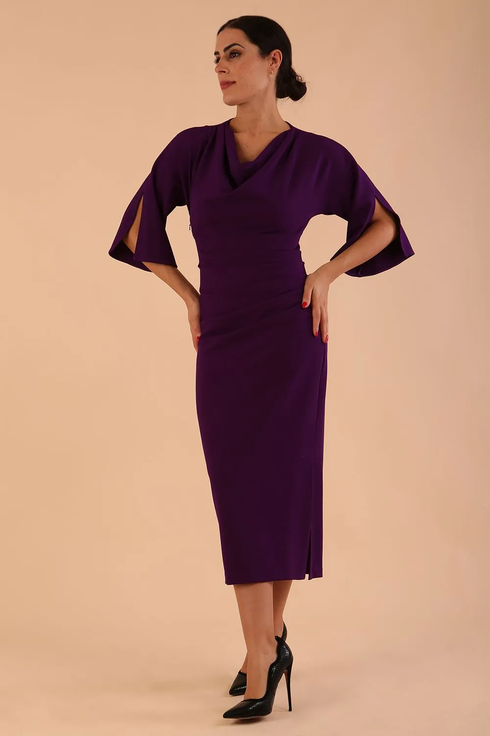 Diana Cowl Neck Pencil Dress