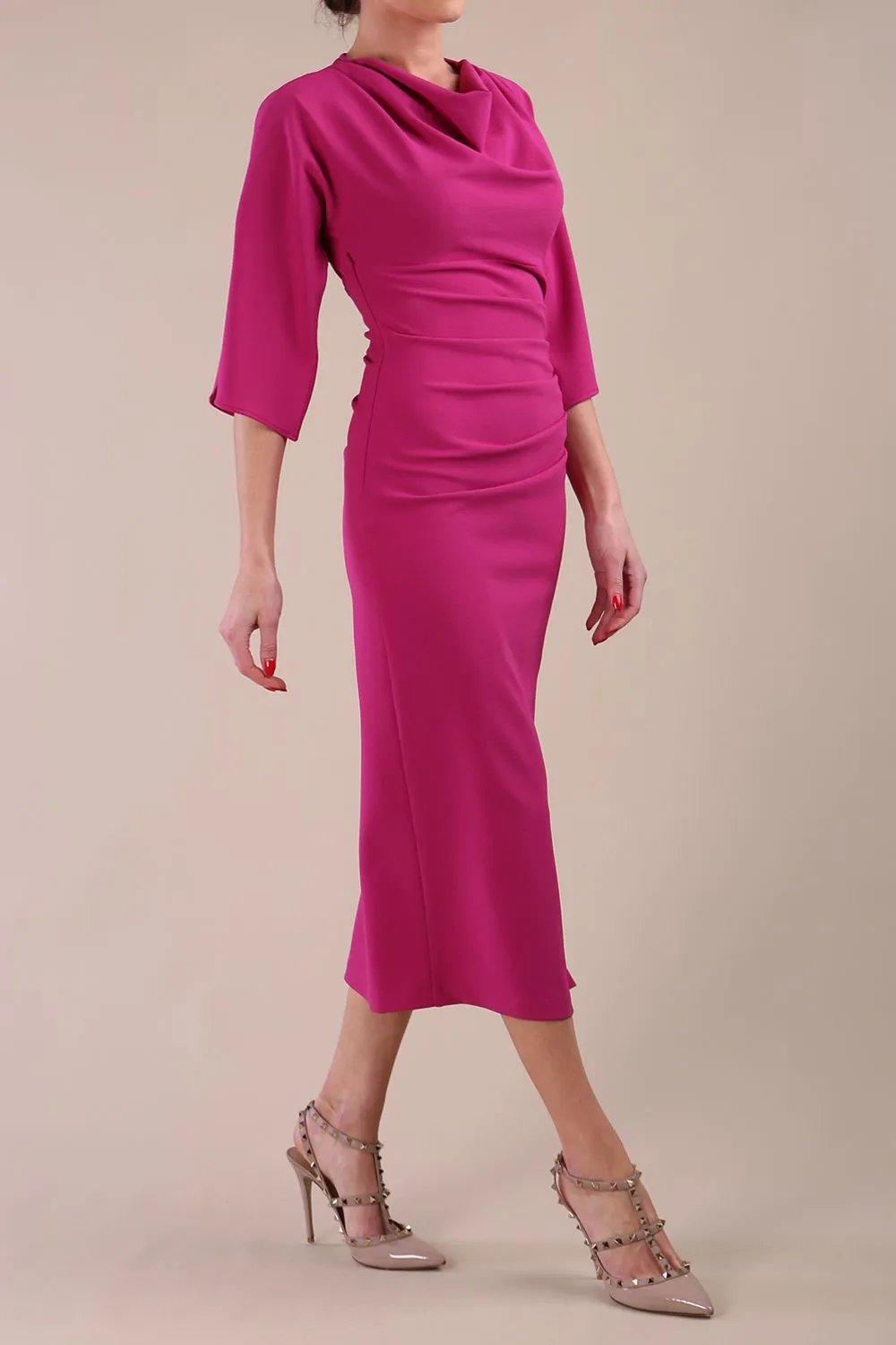 Diana Cowl Neck Pencil Dress