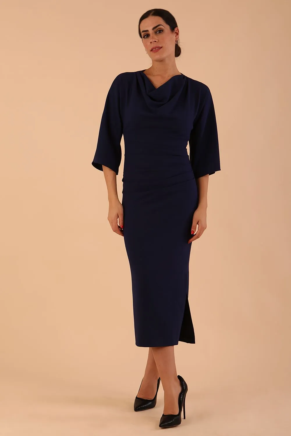 Diana Cowl Neck Pencil Dress