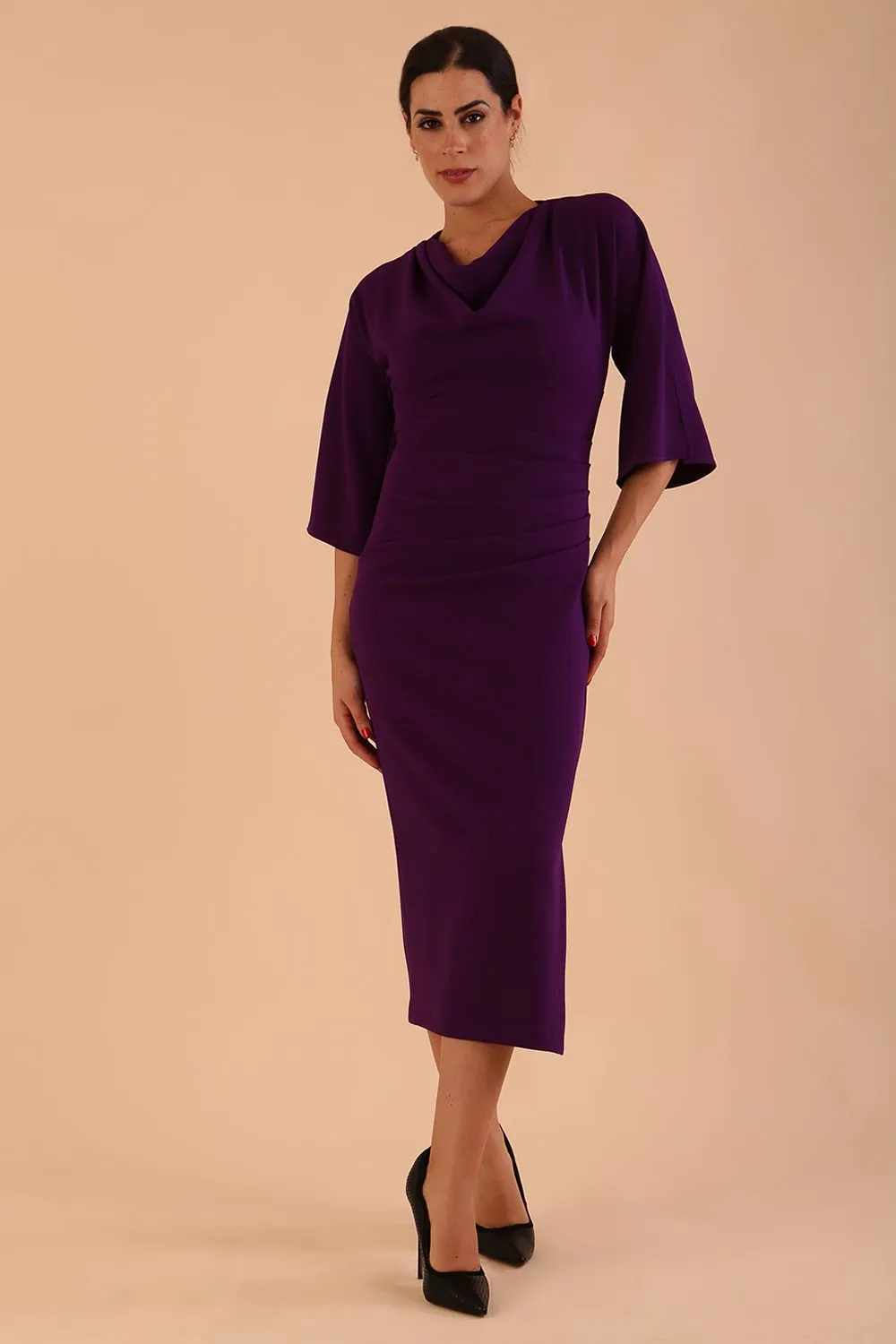 Diana Cowl Neck Pencil Dress