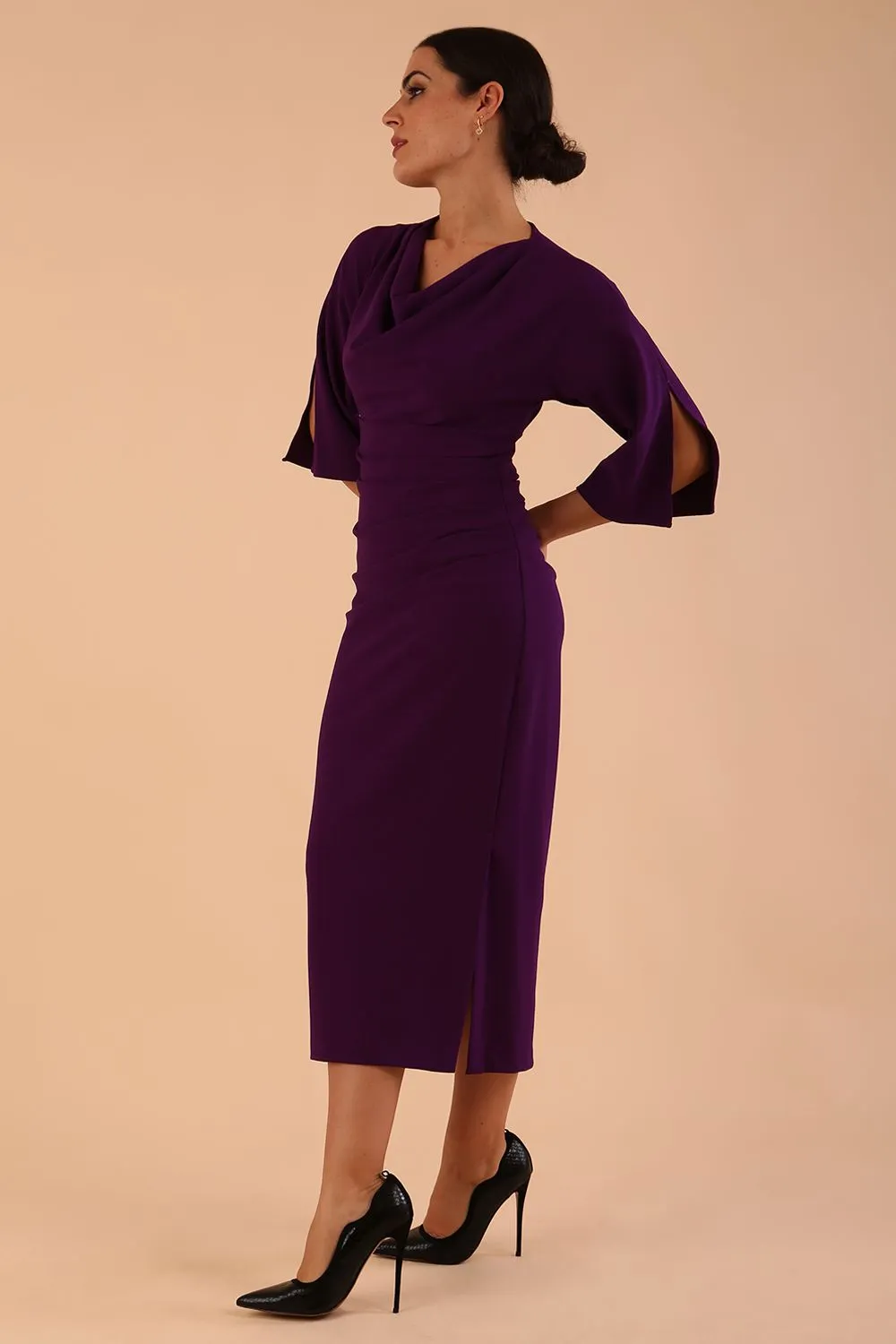 Diana Cowl Neck Pencil Dress