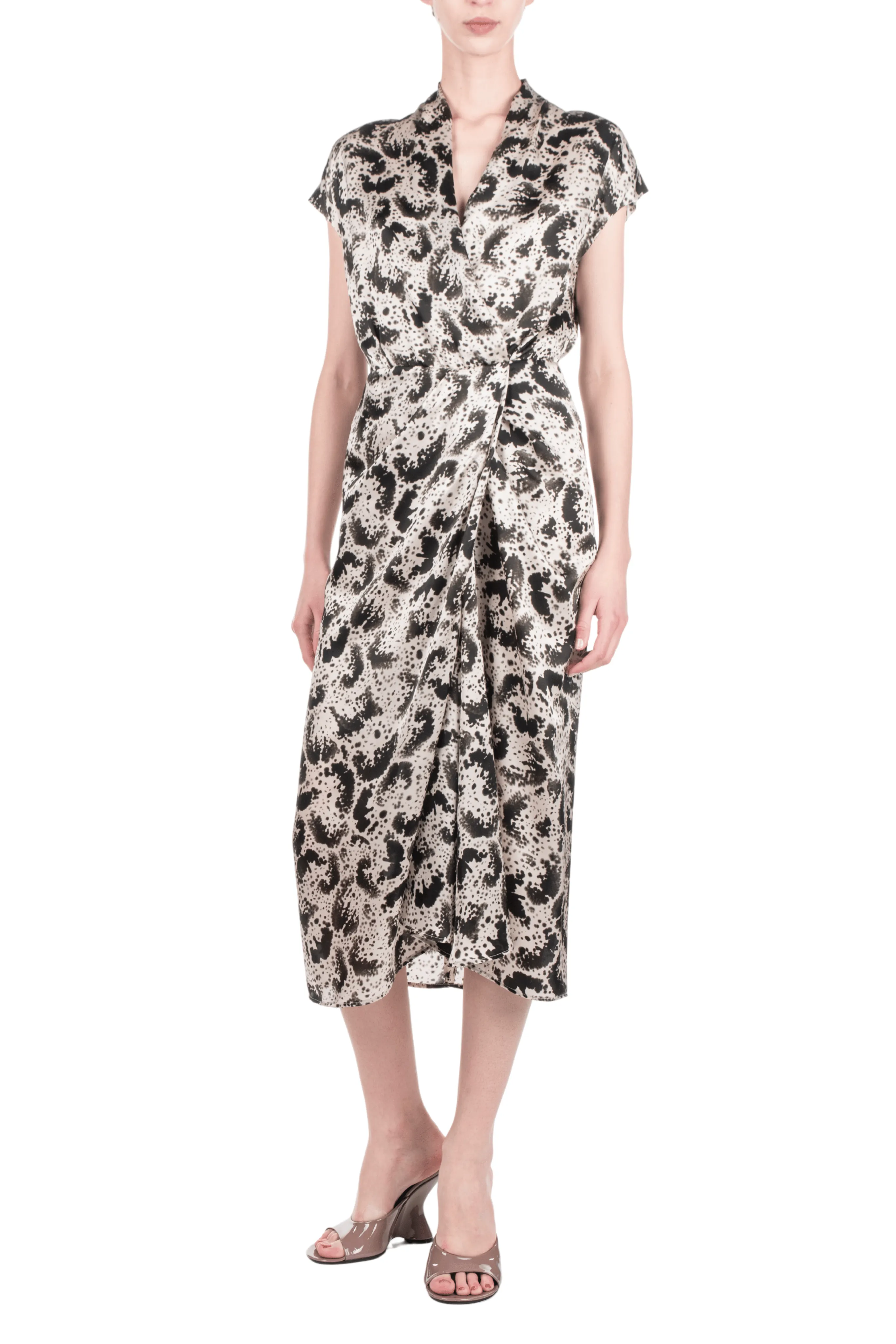 Dilian Satin Surplice Dress