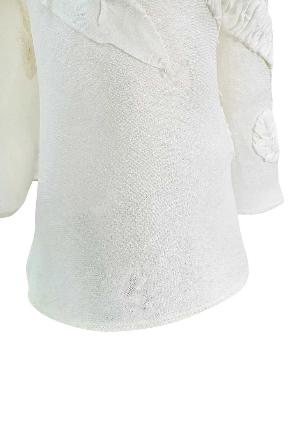 Dreamy Fall 2007 Oscar de la Renta Silk Organza Strapless Wedding Dress w Silk Ribbon Embellishment Detailing