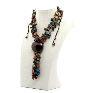 Earthy: Multicolor Coconut Husk Necklace Set