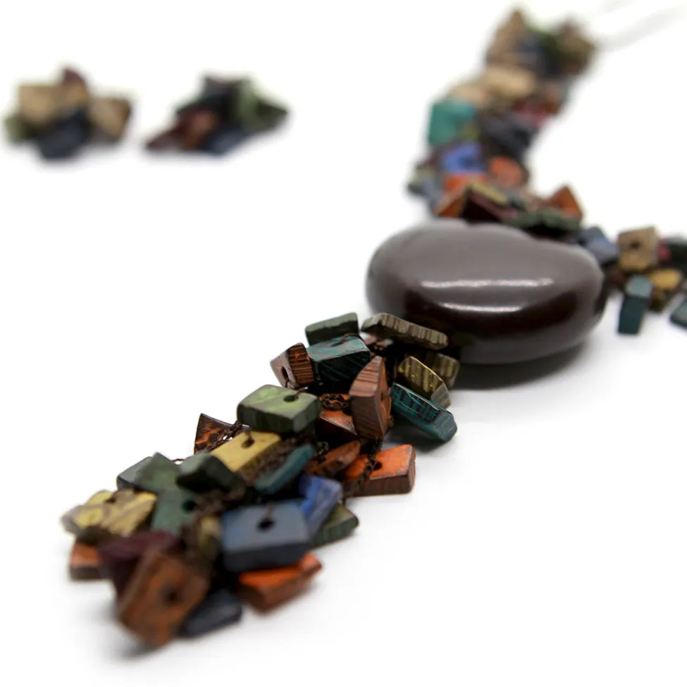 Earthy: Multicolor Coconut Husk Necklace Set