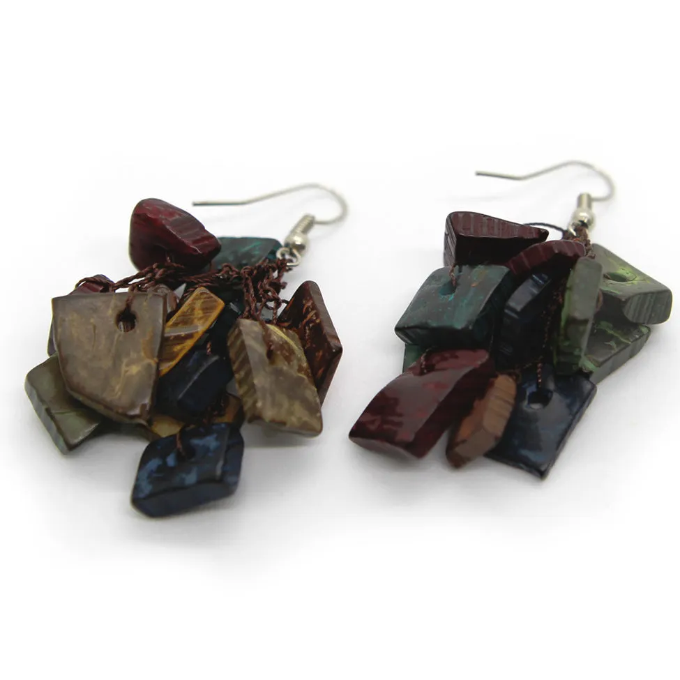 Earthy: Multicolor Coconut Husk Necklace Set