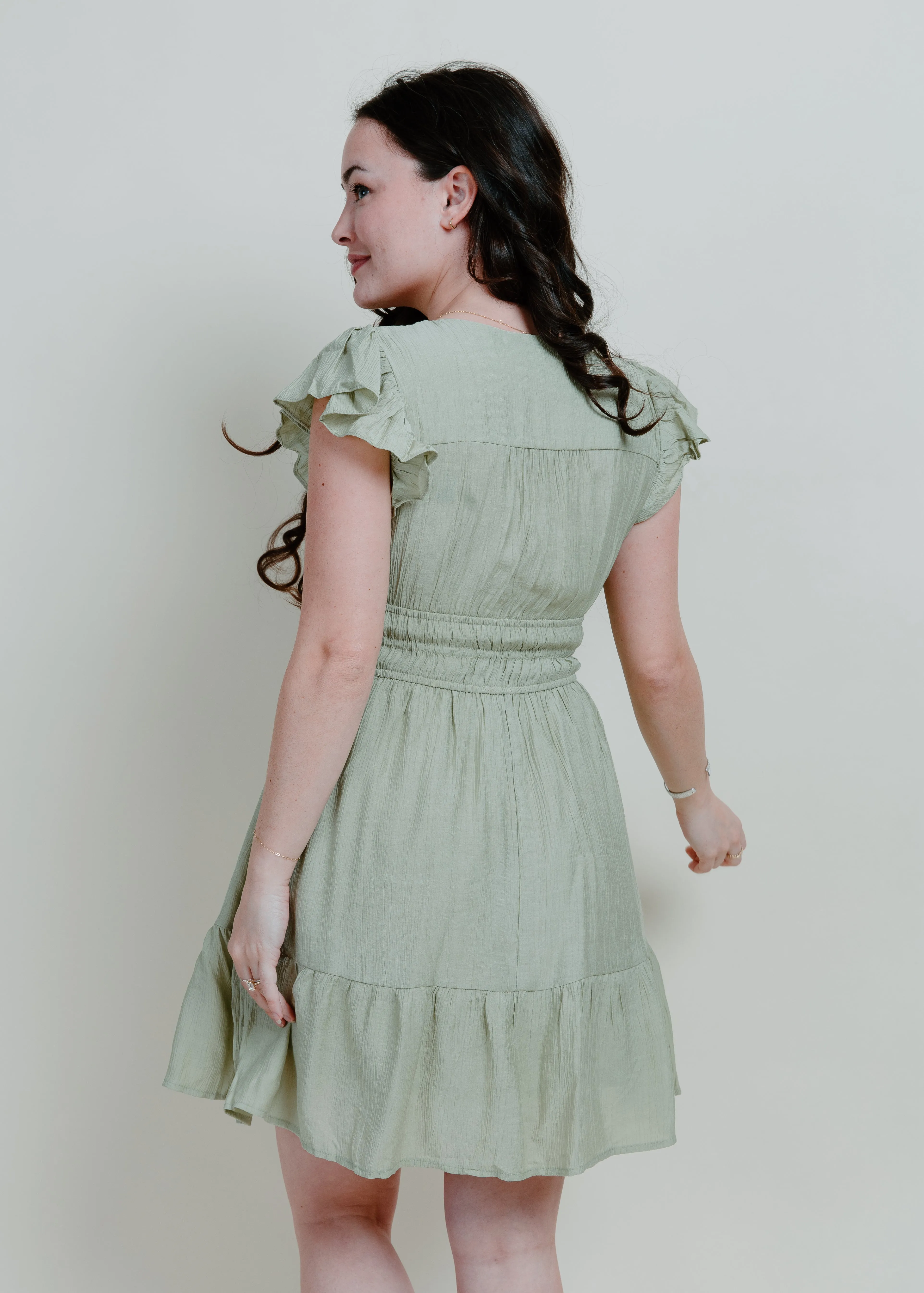 Eden Mini Dress - Sage