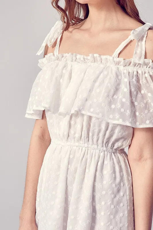 EG fashion Juniors Cold Shoulder Ruffle Dress