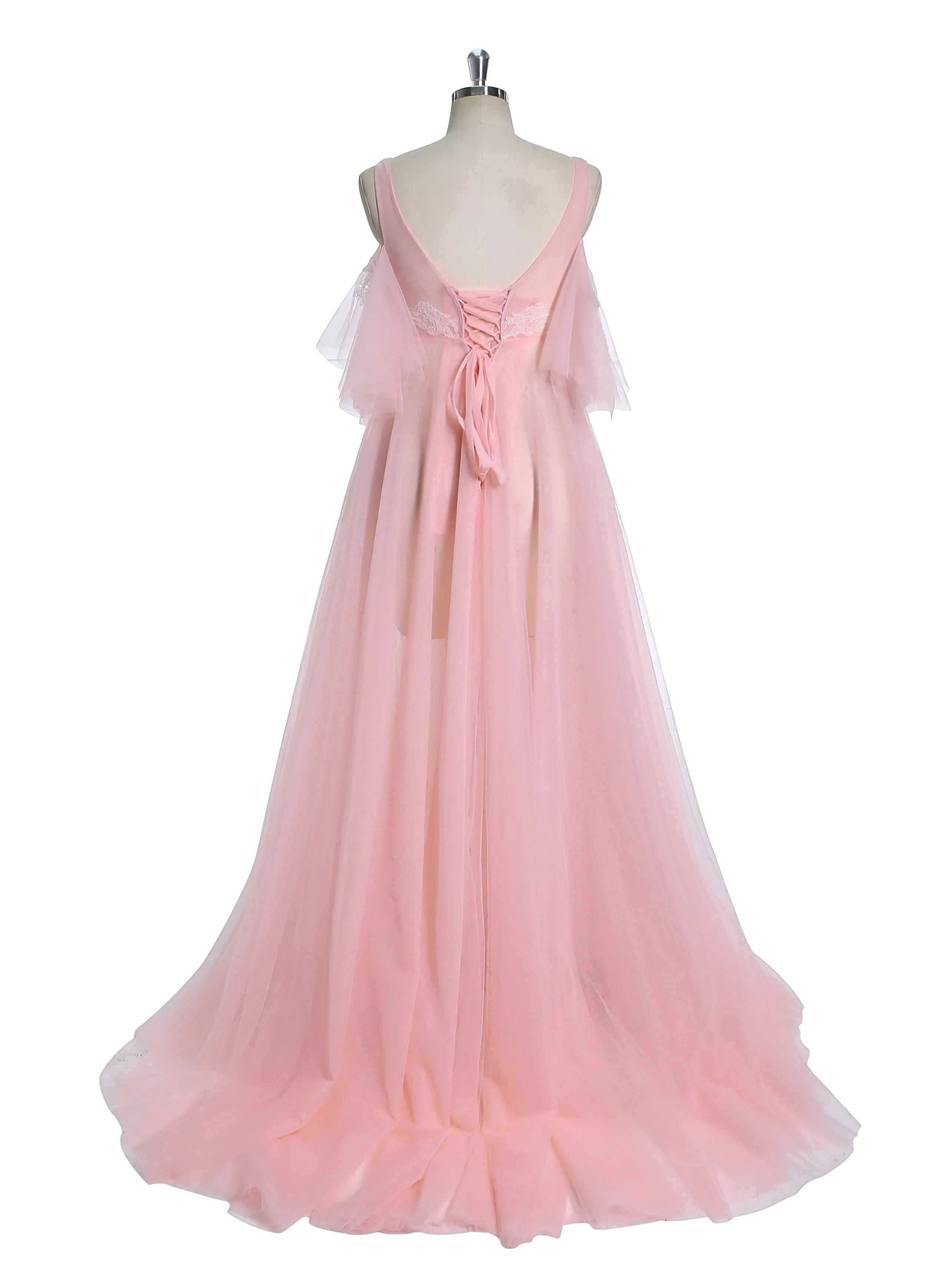 Elegant V Neck Maternity Dress for Photo Shoot Baby Shower Dress YW241000