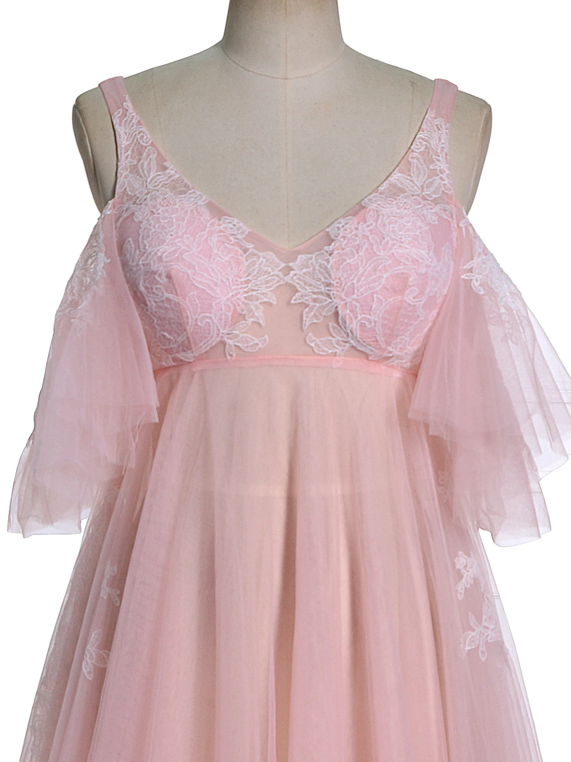 Elegant V Neck Maternity Dress for Photo Shoot Baby Shower Dress YW241000