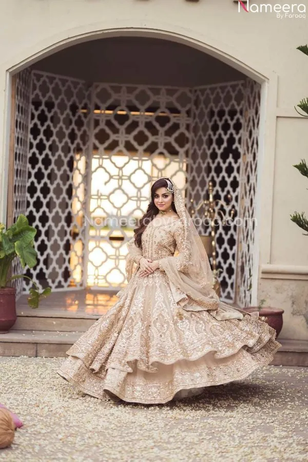 Embellished Bridal Ivory and Gold Wedding Dress #BN1019