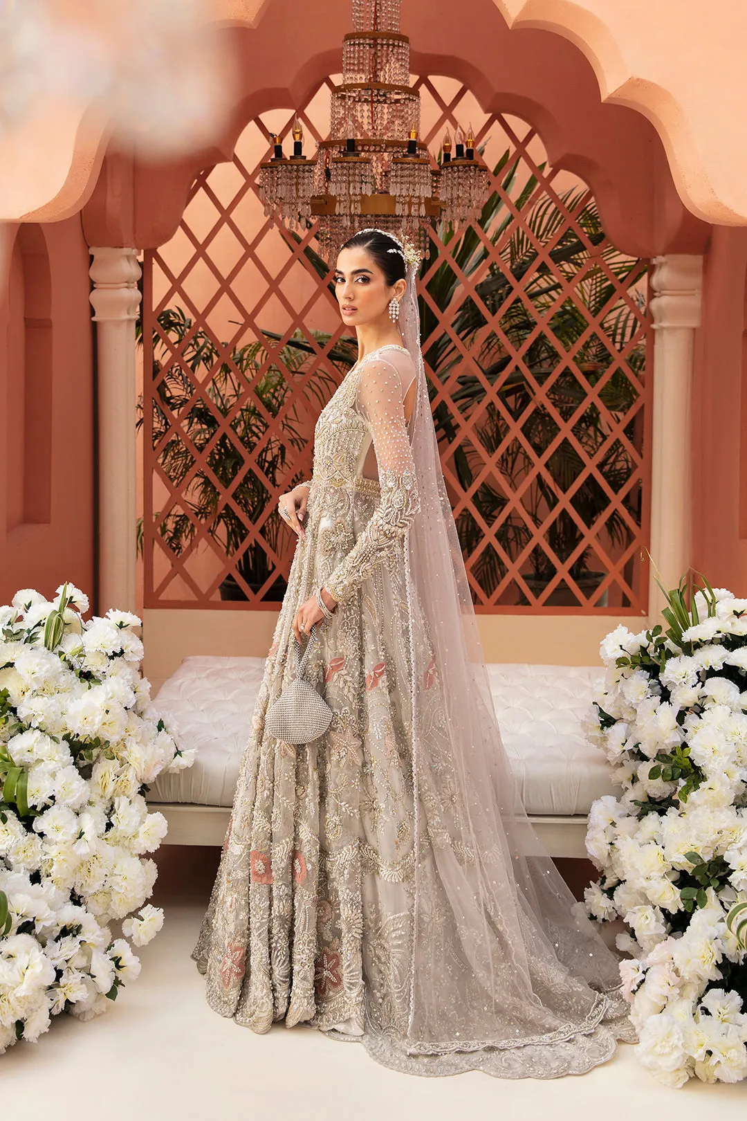 Embellished Gown and Dupatta Pakistani Bridal Dress
