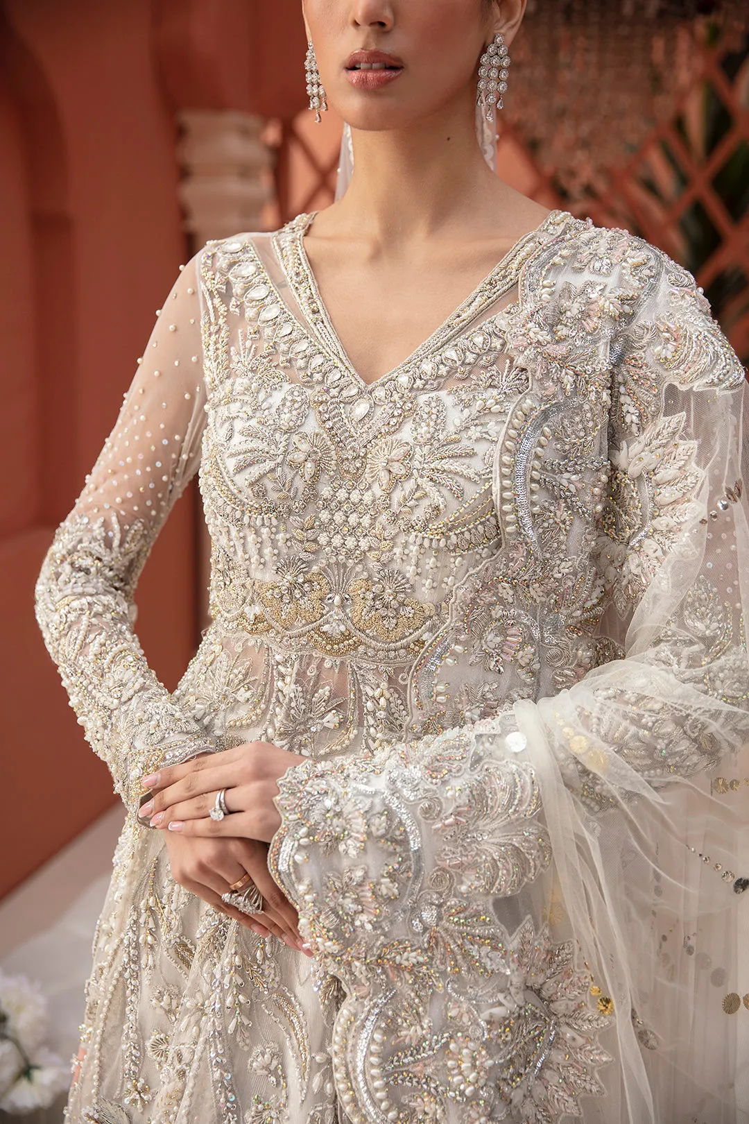 Embellished Gown and Dupatta Pakistani Bridal Dress