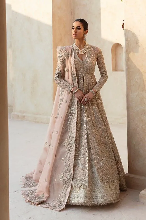 Embellished Lehenga Gown Style Pakistani Bridal Dress