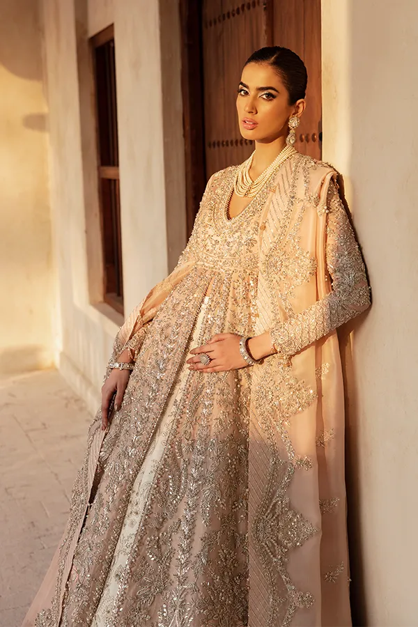 Embellished Lehenga Gown Style Pakistani Bridal Dress