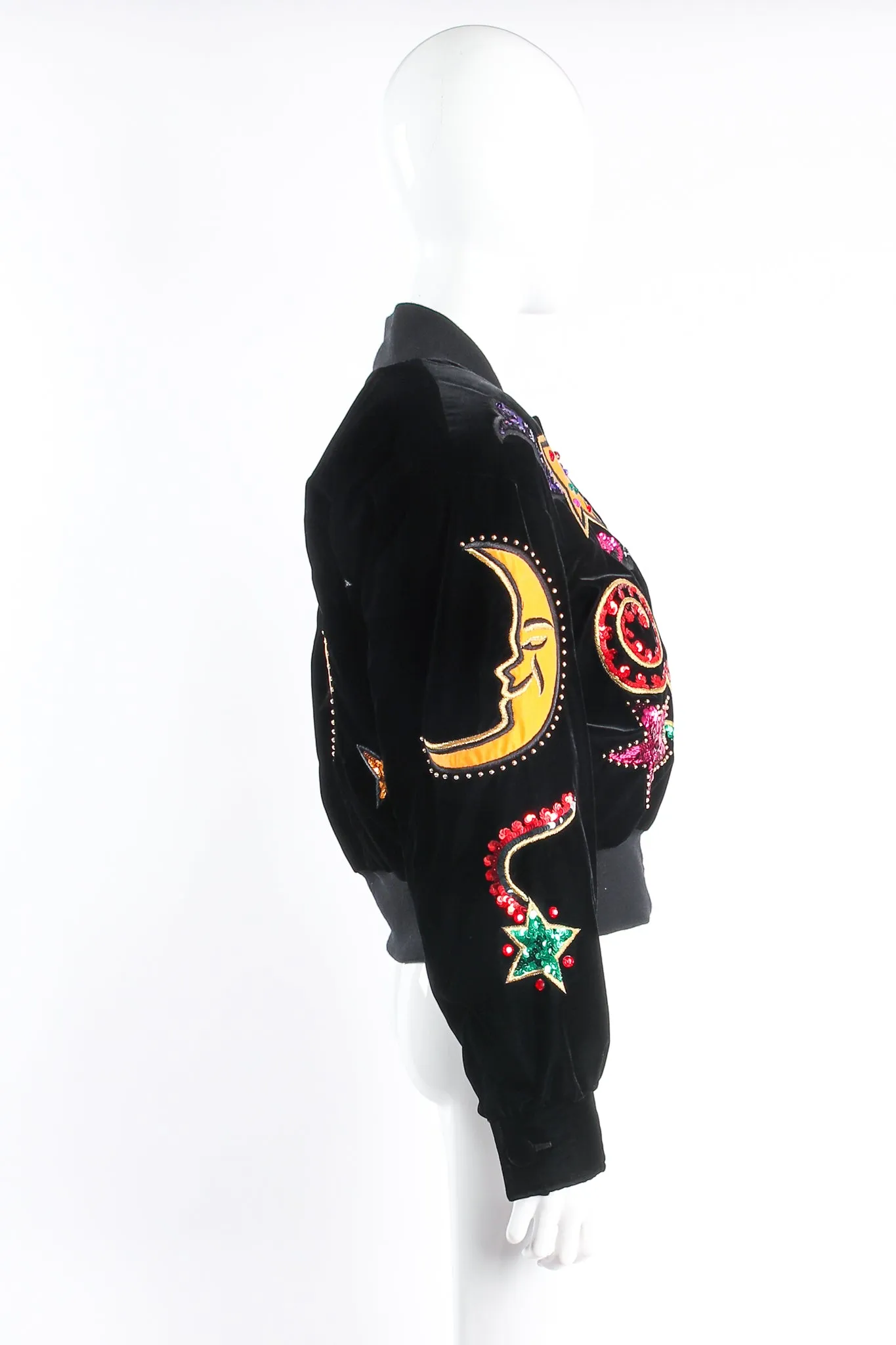 Embellished Moon & Stars Bomber Jacket