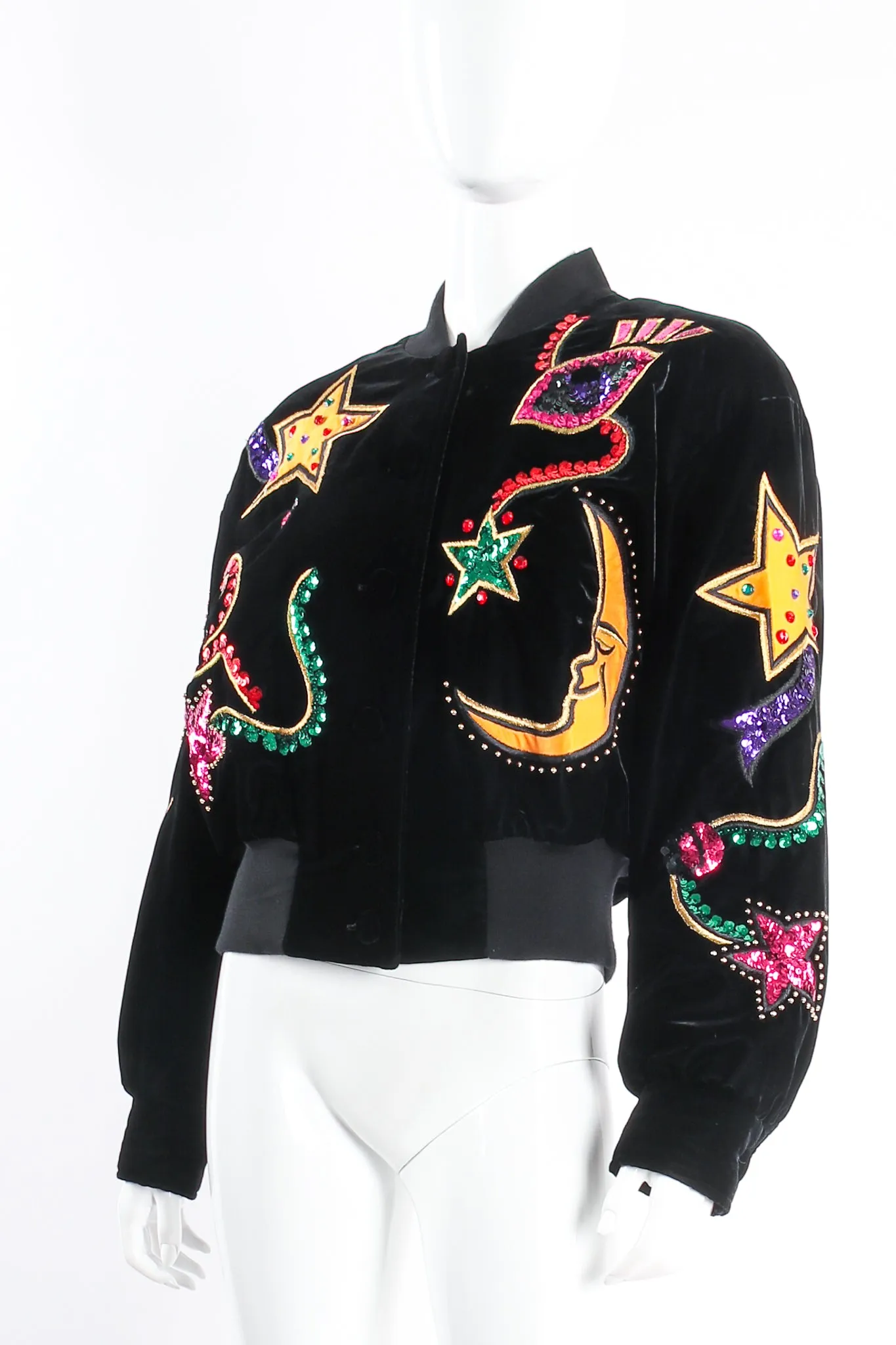 Embellished Moon & Stars Bomber Jacket