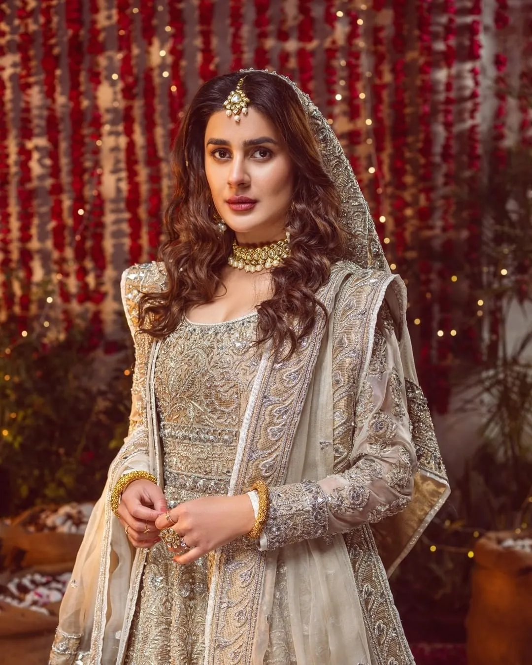 Embellished Pakistani Bridal Lehenga and Pishwas Dress