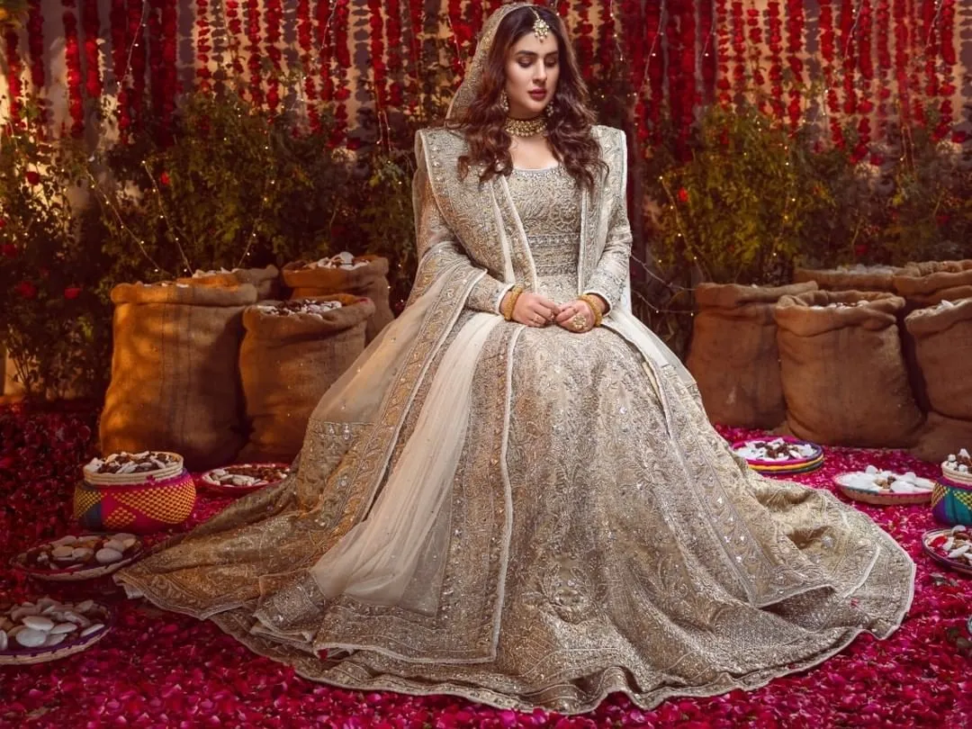 Embellished Pakistani Bridal Lehenga and Pishwas Dress
