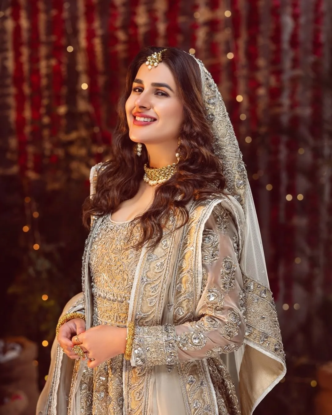 Embellished Pakistani Bridal Lehenga and Pishwas Dress