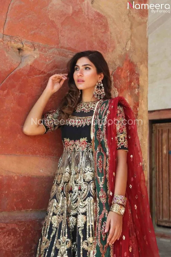 Embellished Pakistani Long Gown for Wedding Wear #PN53