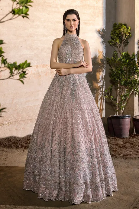 Embellished Pink Bridal Dress Pakistani in Gown Style