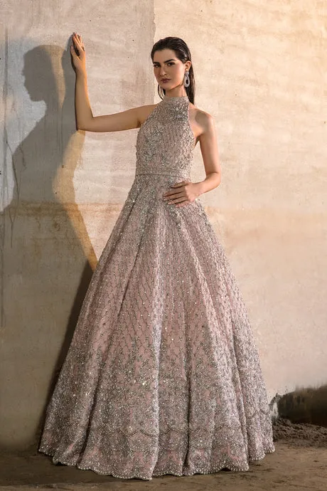 Embellished Pink Bridal Dress Pakistani in Gown Style
