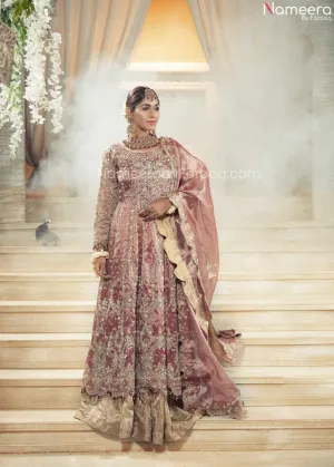 Embellished Pink Lehenga Gown for Wedding Wear #BN1016