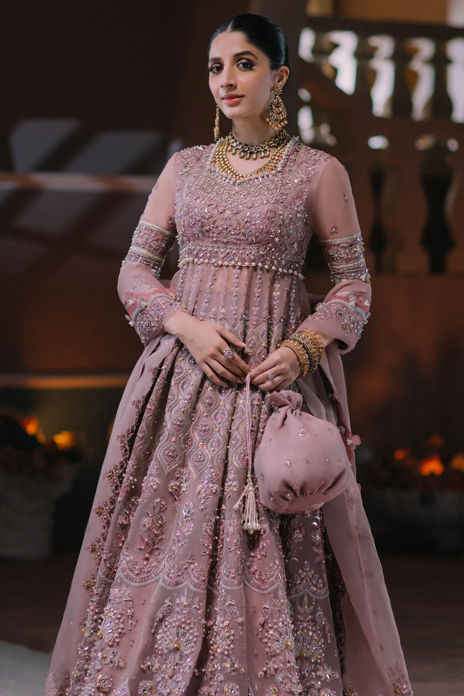Embellished Pishwas and Lehenga Pakistani Wedding Dress