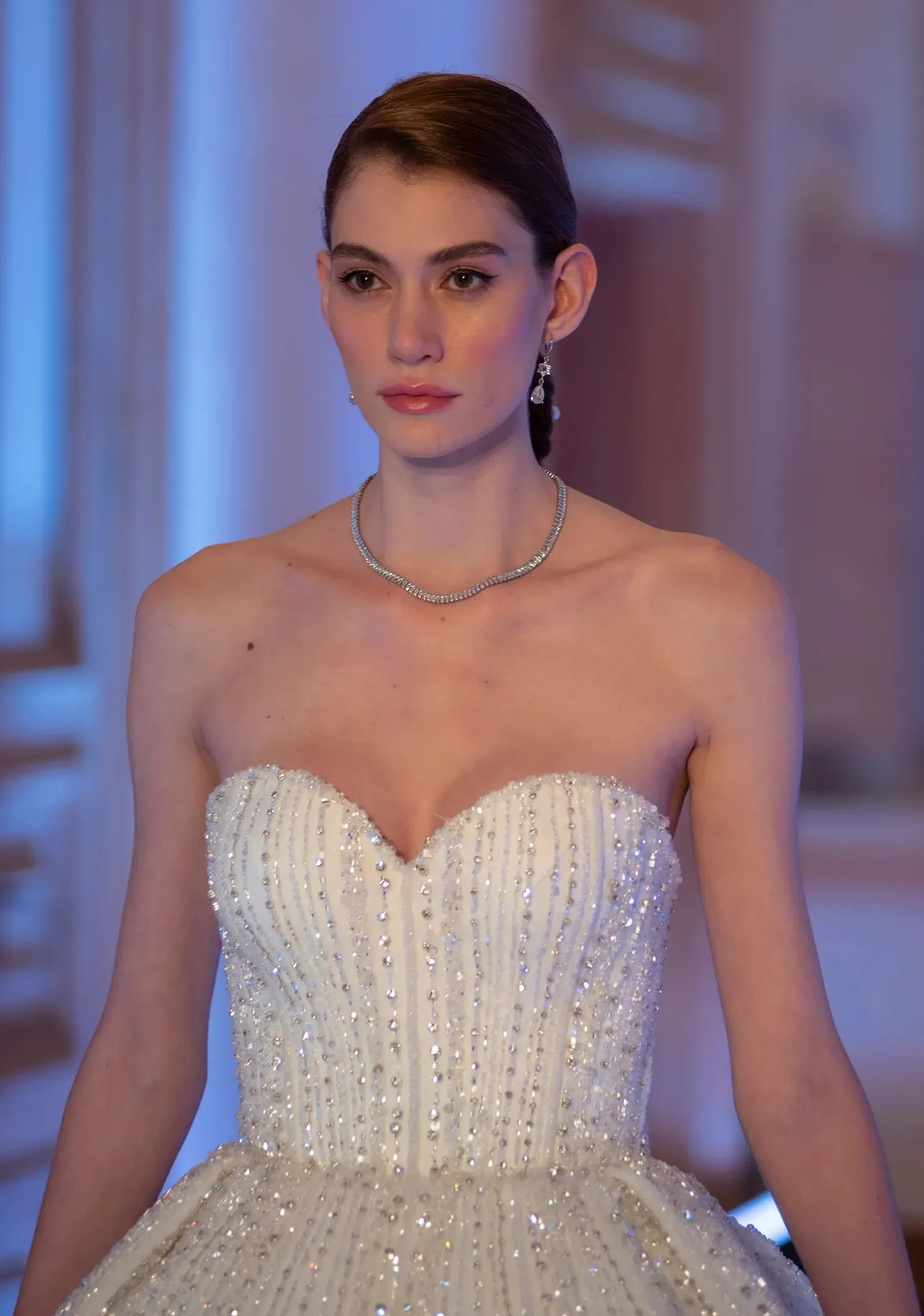 Embellished Princess Ball Gown Off-White Wedding Dress