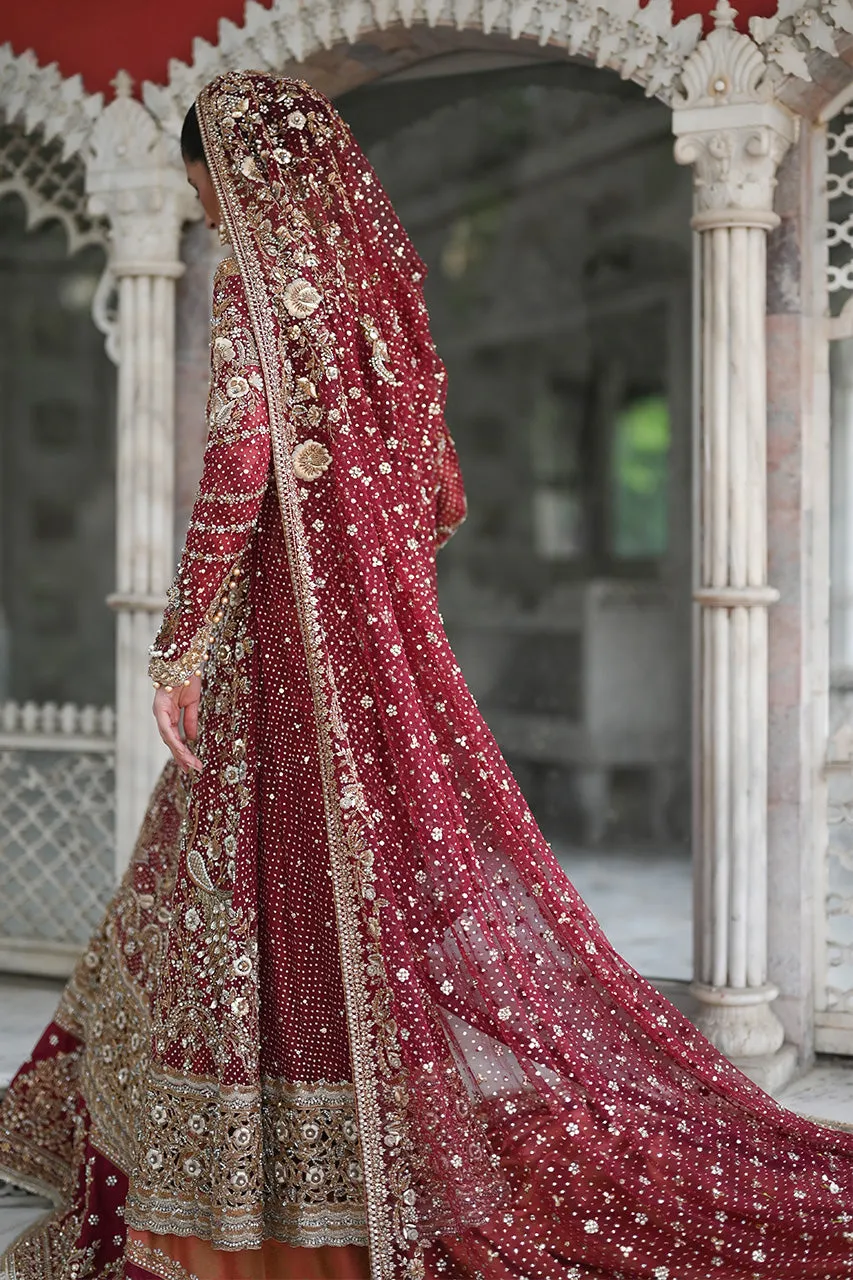 Embellished Red Frock Lehenga for Indian Bridal Wear