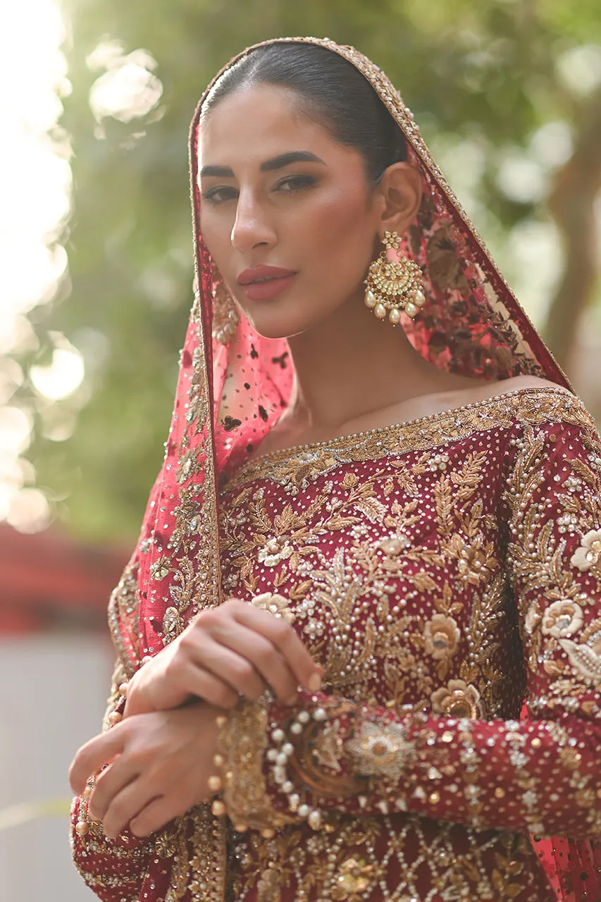 Embellished Red Frock Lehenga for Indian Bridal Wear