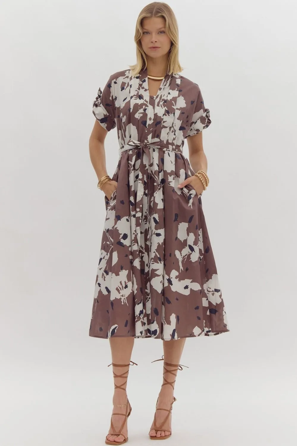ENTRO Maude Floral Midi Dress FINAL SALE