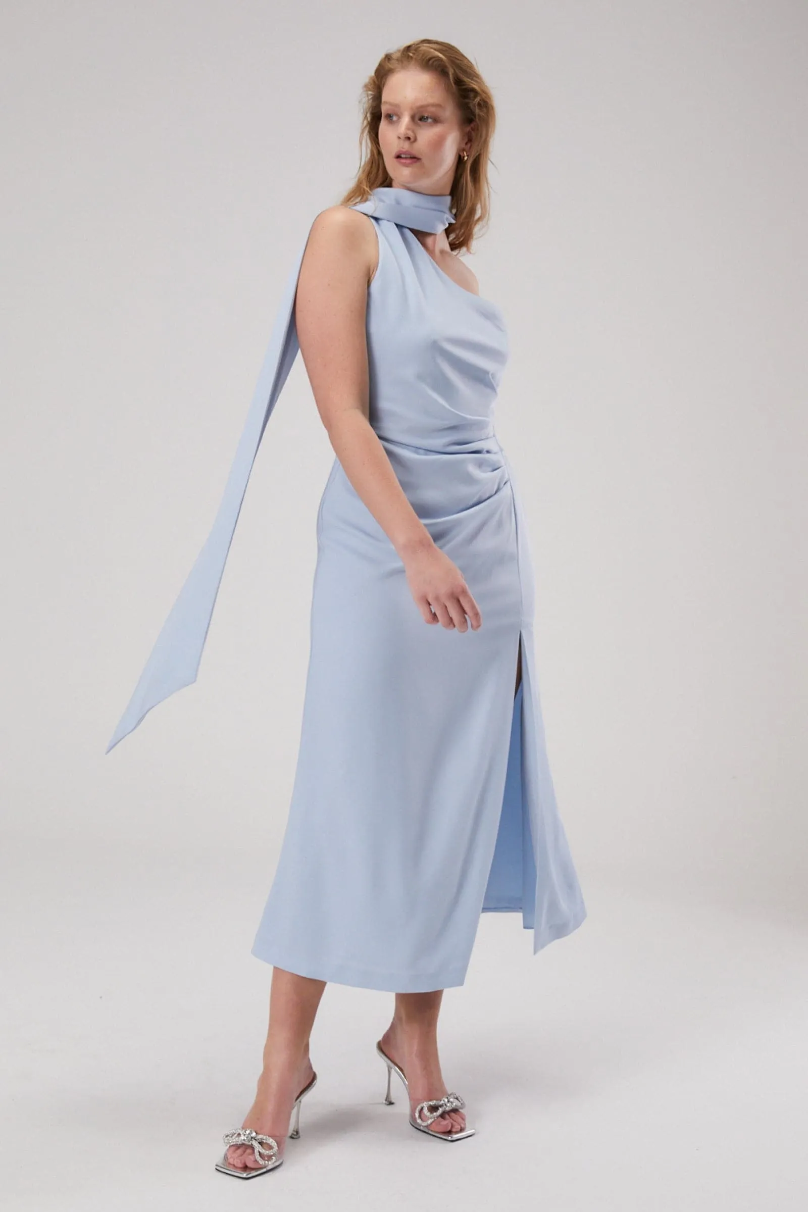 ESTRA SATIN MIDI DRESS