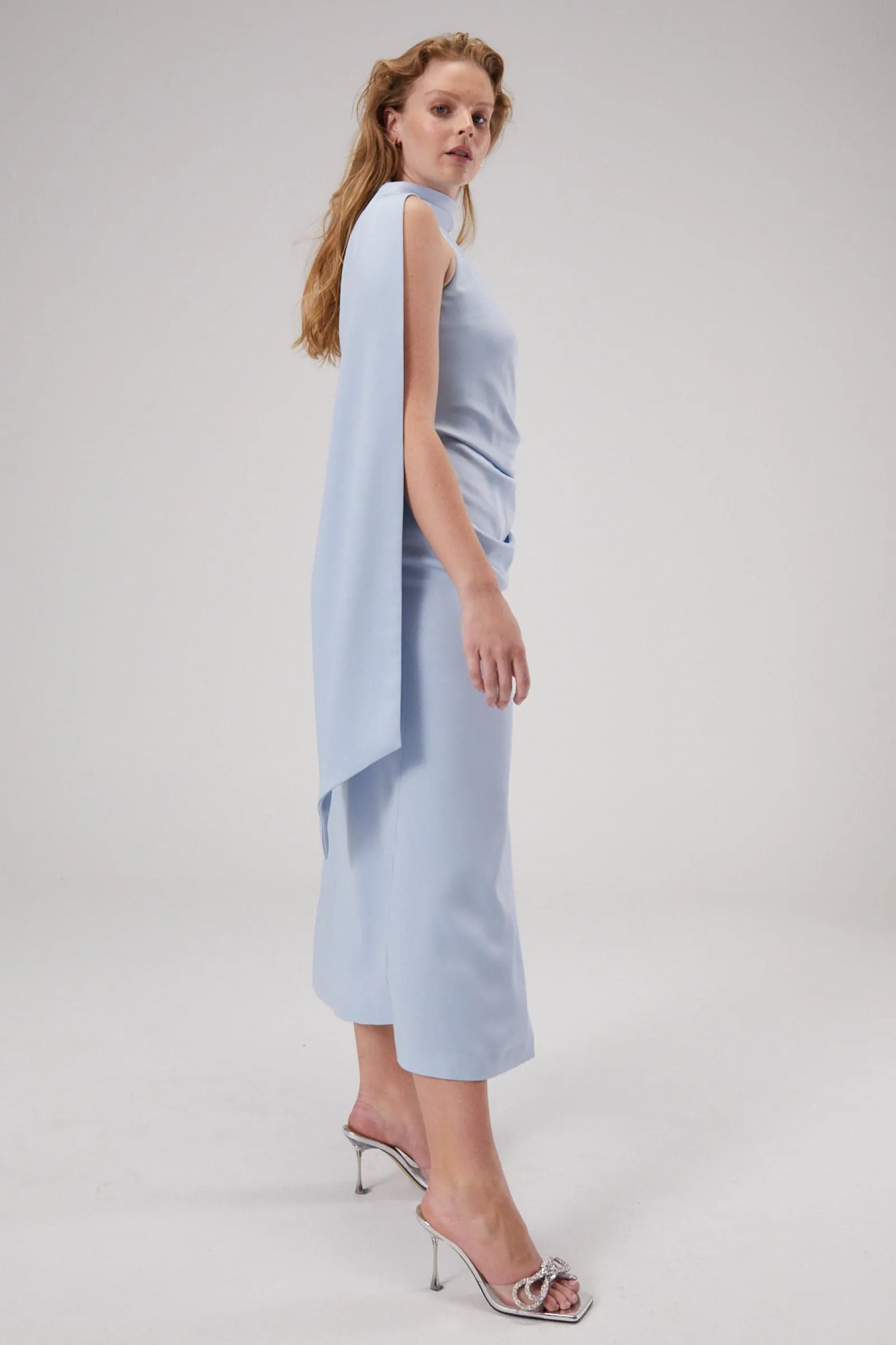 ESTRA SATIN MIDI DRESS