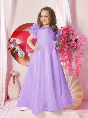 Ethereal Soft Lavender Blossom Gown for Girls