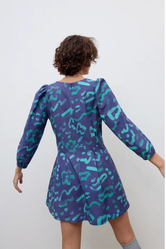 Eve Gravel Moana Dress in Navy and Turquoise