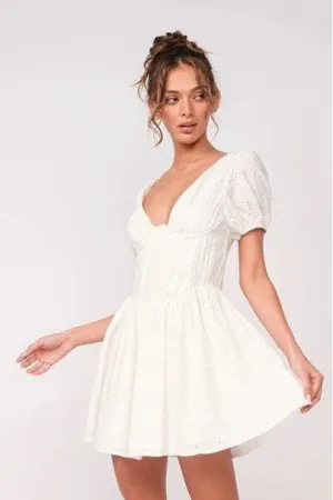 Eyelet Short Sleeve Dress