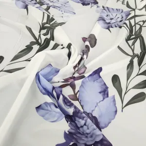 Fabiana Stretch Fabric 150cm White/Lilac