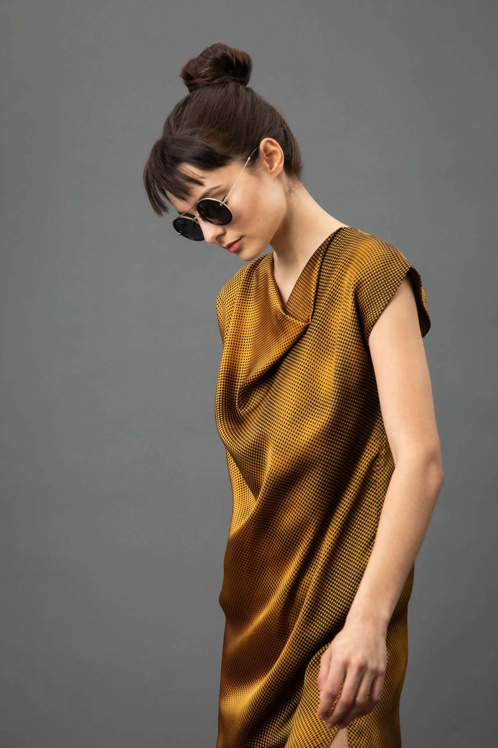 Fatima Dress Marigold Polka Dot