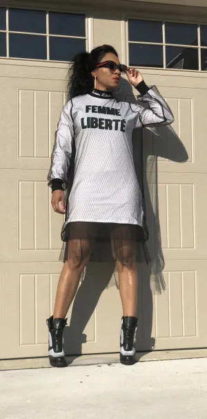 Femme Liberté Mesh High Neck Dress